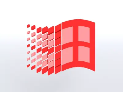 Windows 95 Logo v1 003 Free low-poly 3D model