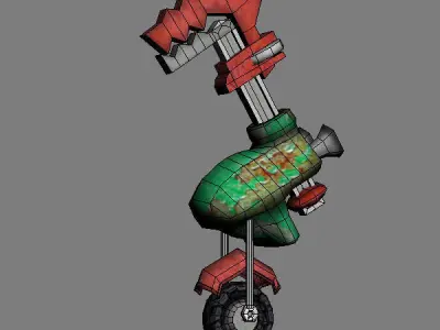 Wheeled Robot Low-poly 3D model by Mimesis3D