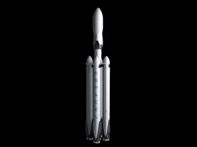 Falcon Super Heavy  Fully Reusable rocket 3D model