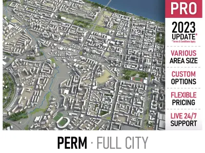 Perm - city  Low-poly 3D model