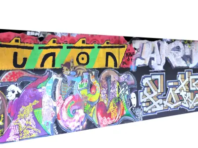 Graffiti wall V 3D model