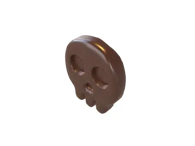 Twitter Skull Emoji Chocolate V1 001 Low-poly 3D model