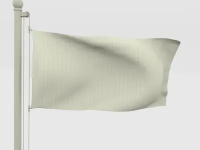 Animated Mauritania Flag Low-poly 3D model