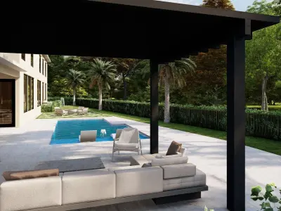 3D Exterior Scene 3D model design garden and landscape 3D model