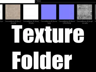 Concrete Barrier Low-Poly - PBR  Game-Ready Low-poly 3D model