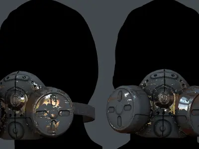 Gas mask helmet 3d model scifi Low-poly  Low-poly 3D model