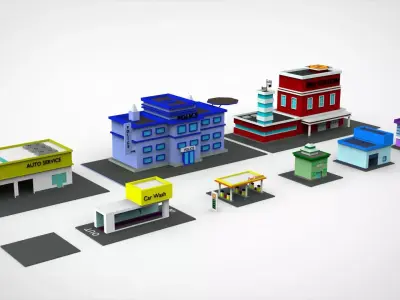 Build your city Low-poly 3D model