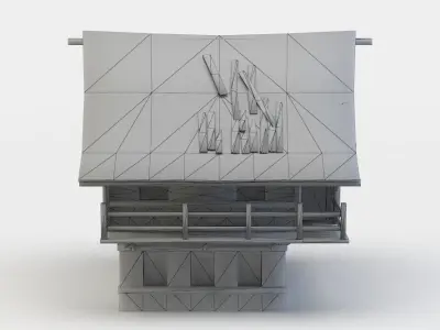 Fantasy house Low-poly 3D model buy