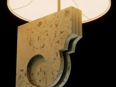 Antique wall lamp 3D model purchase