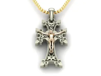 Light Gold Cross New Design  CP 68 3D print model