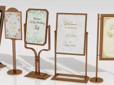 Advertising stand street mockup 3D model