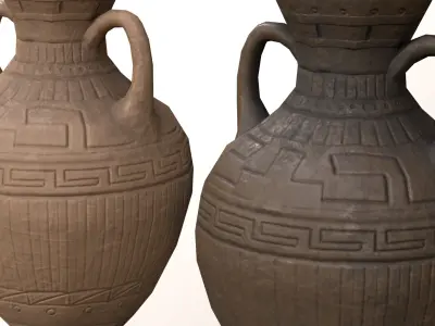 Ancient Clay Vase ceramic antique pottery Free low-poly 3D model