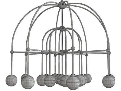 Boca LED Large Chandelier Low-poly 3D model
