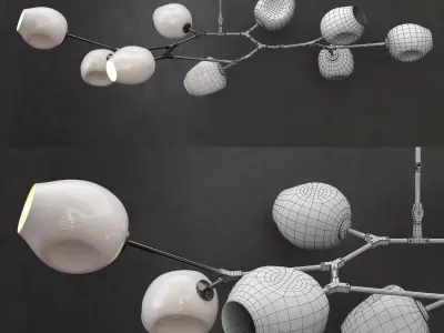 Branching bubble 9 lamps 3 3D model