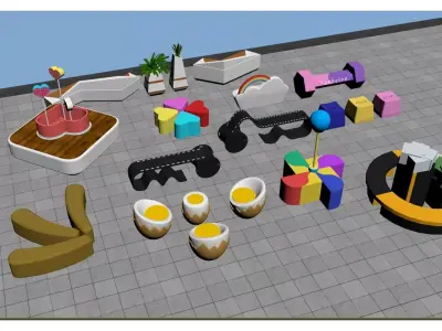 Children-friendly Seats 3D model