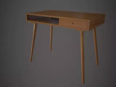 Office Desk with 4 different Materials Low-poly 3D model