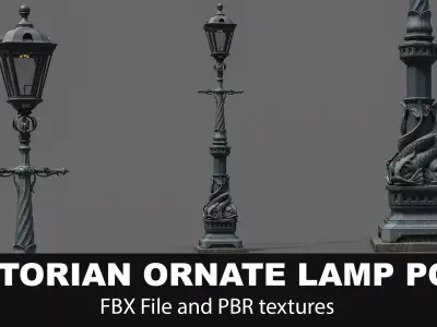 Victorian Ornate Lamp Post 3D model