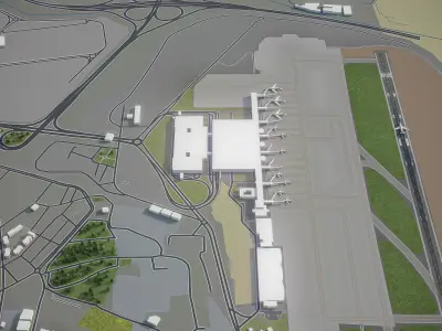 Istanbul Sabiha Gokcen Airport Low-poly 3D model