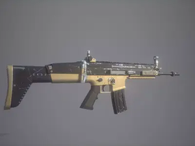 Highpoly SCARL ak - rifle 3D model