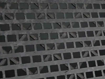 Metal Walkway Perforated Clean Frame PBR Seamless Texture