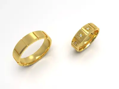 wedding couple ring cr0030 3D print model