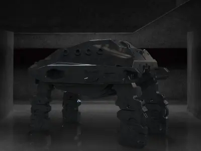 Space transporter scifi postapo vihicle alien  3D model