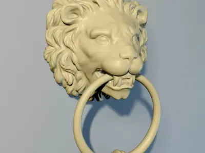 Lion Door knob 3D print model