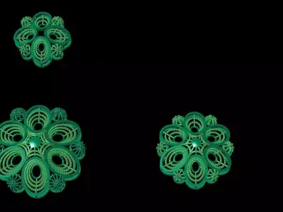 Pendant Set 9 origami flower 3D print model
