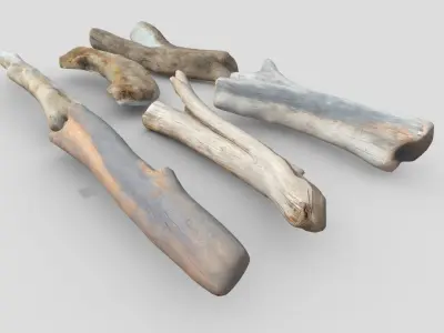 Dead Wood Pack Low-poly 3D model
