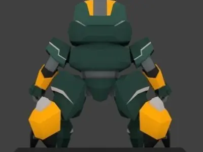 Super Mecha 15 - Ydzurk of Code Name YU88Z Low-poly 3D model