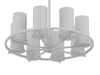 Goran chandelier with gold and clear glass shades 3D model