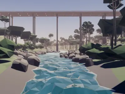 Cartoon Rally Track Portugal Low-poly 3D model