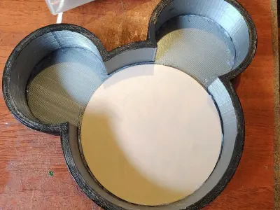 Mickey Mouse and Santa Litho Lamp and Christmas stickers  3D print model