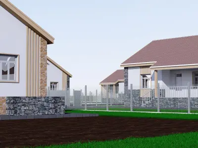 Village Low-poly 3D model