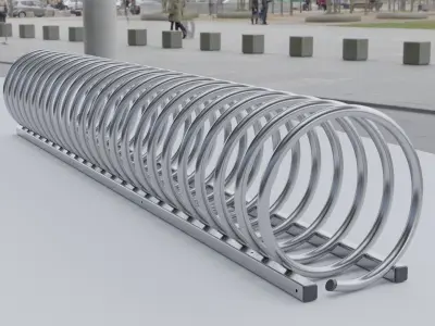 Spiral Bike Stand -2- High-Poly Version 3D model
