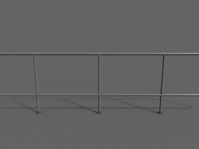 PBR Pedestrian Guard Rail Grey V5 Low-poly 3D model