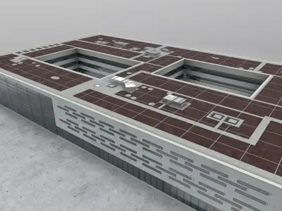 EDDB Technical Building 5 Low-poly 3D model