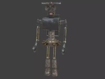 Rigged Future Old Robot 3D Model Low-poly 3D model