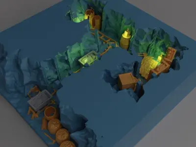 Coal Mine Entrance Tabletop Terrain 25 mm 3D print model