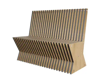Modern parametric bench  3D model