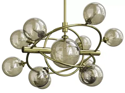 Gold Concentric Ring Pendant Low-poly 3D model