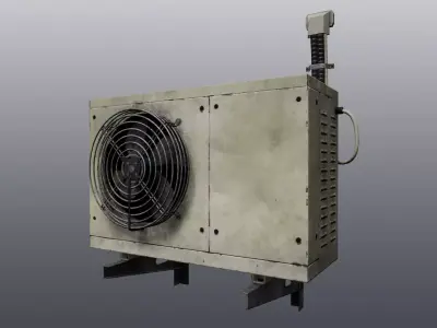 Old air conditioning condenser unit Low-poly 3D model