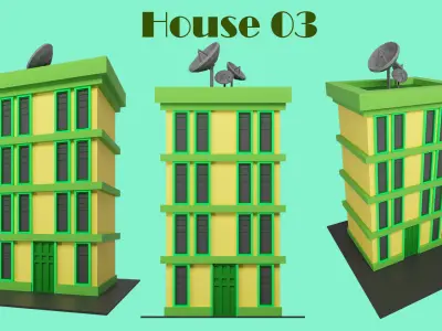 Low Poly  House Pack Low-poly 3D model