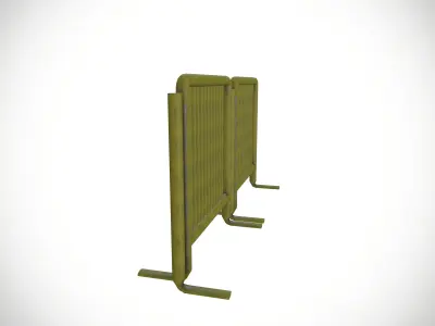 Safety Barricades Yellow color Low-poly 3D model