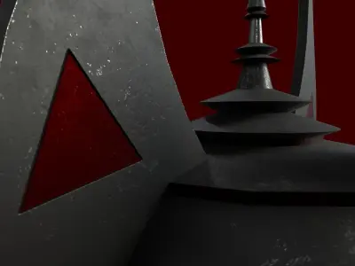 Sci-Fi Dark Chalice Artifact Low-poly 3D model