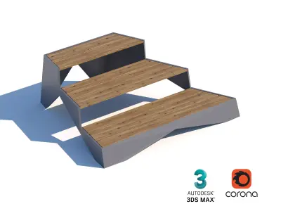 Modern Tiered Seating Platform for Outdoor Spaces 3D model