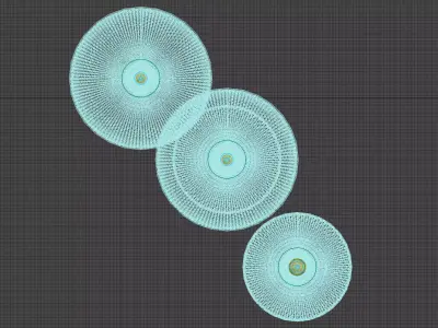 Bamboo woven chandelier set 3D model