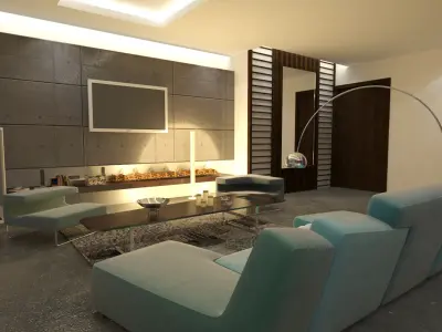 3D Living Room Interior 3D model