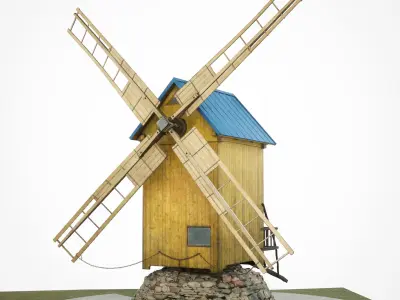 Game-Ready Meelase Windmill Low-poly 3D model