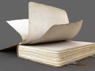 OLD Book 1 Rigged Animated 8K PBR Textures Low-poly 3D model